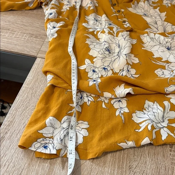 Free People Mustard Floral Mini Dress maanfacturer flaw - Picture 13 of 16